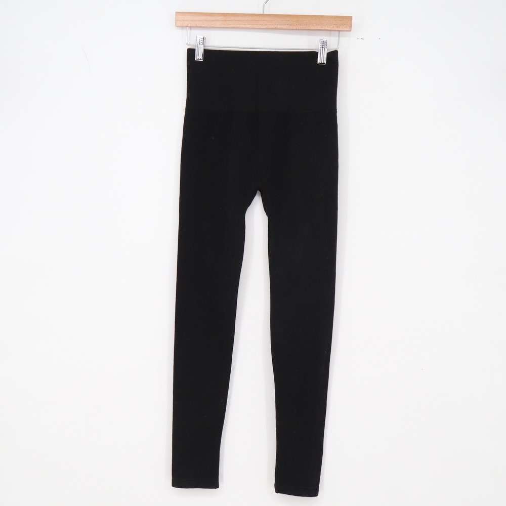 Mia & Tess Leggings Womens S/M High Rise Black Stretch Seamless Excellent